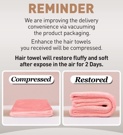 Hicober Microfiber Hair Towel, 3 Packs Hair Turbans for Wet Hair, Drying Hair Wrap Towels for Curly Hair Women Anti Frizz (Pink,Blue,Purple)