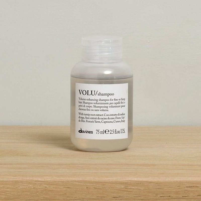 Davines VOLU Shampoo - Volumizing Gentle Cleanser for Fine Hair | Soft, Light, Travel Size 2.54 Fl Oz