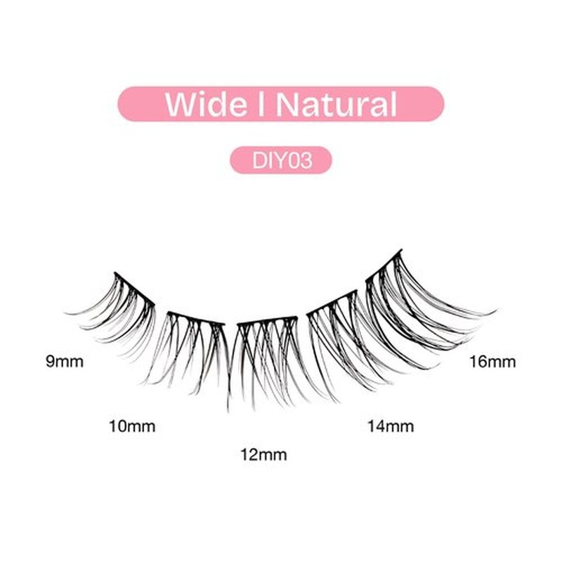 Broadway Lash Clusters, 9-16mm 77 pcs Assorted Natural Wispy False Eyelashes, Customizable DIY Individual Lash Extensions for Beginners, Lightweight & Comfortable Wide Band, Great for Everyday Glam