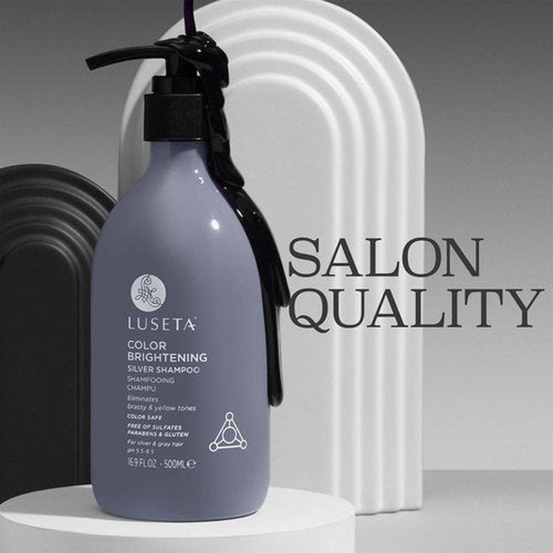 Luseta Color Brightening Shampoo - Eliminate Brassy Tones & Enhance Gloss for Silver/Gray Hair (16.9oz)