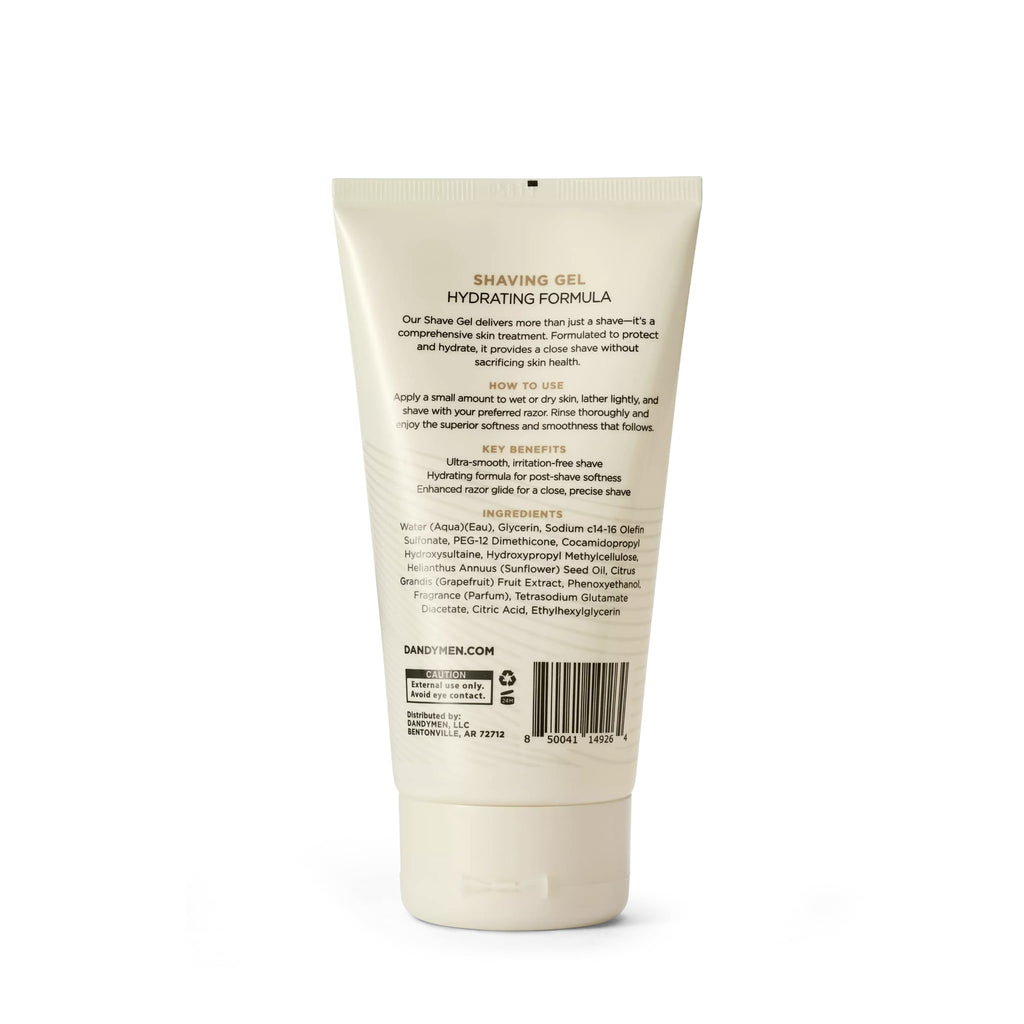 DandyMen Clear Shaving Gel for Men – Precision Edge with Pro-Vitamin B5 – Non-Foaming & Hydrating for Sensitive Skin – Obsidian Cardamom, 5 oz