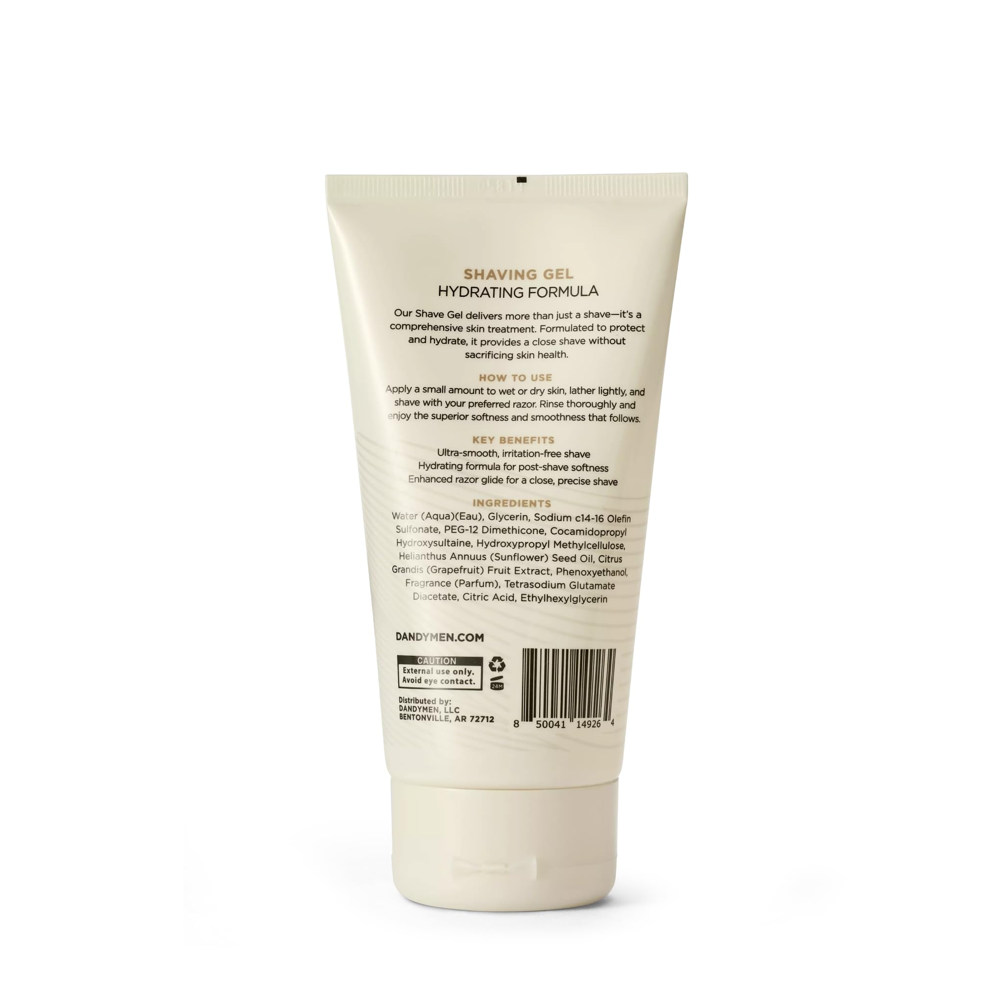 DandyMen Clear Shaving Gel for Men – Precision Edge with Pro-Vitamin B5 – Non-Foaming & Hydrating for Sensitive Skin – Obsidian Cardamom, 5 oz