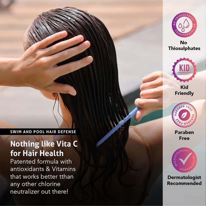 Vita C® After Swim™ Swimmers Conditioner Eliminates Chlorine, Swim Tested Treatment Infuses Moisture to Restore & Protect your Hair, Patented Formula, Hydrate, Rejuvenate & Repair - 8 Fl Oz