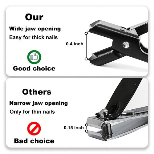 Fingernail Clippers with Catcher for Thick Nails No Splashing Toe Nail Cutter, No Splashing and Heavy Duty Luxury Nail Cutter Black