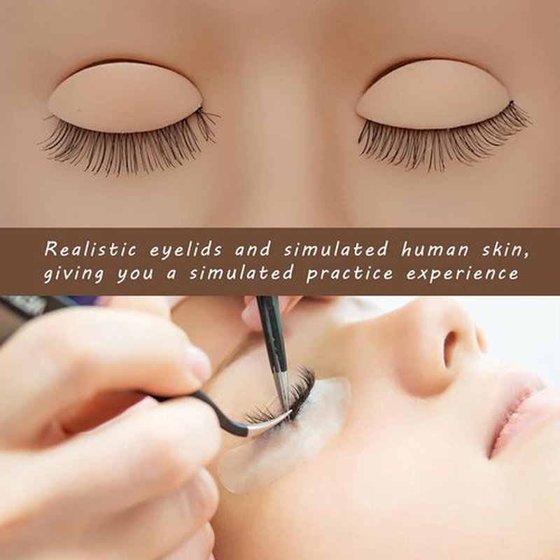 MAIZOA 6 pairs of replaceable eyelids (2 boxes), MAIZOA Eyelash Replacement Eyelids,used for eyelash training and practice makeup eyelash extension (Wheat color)