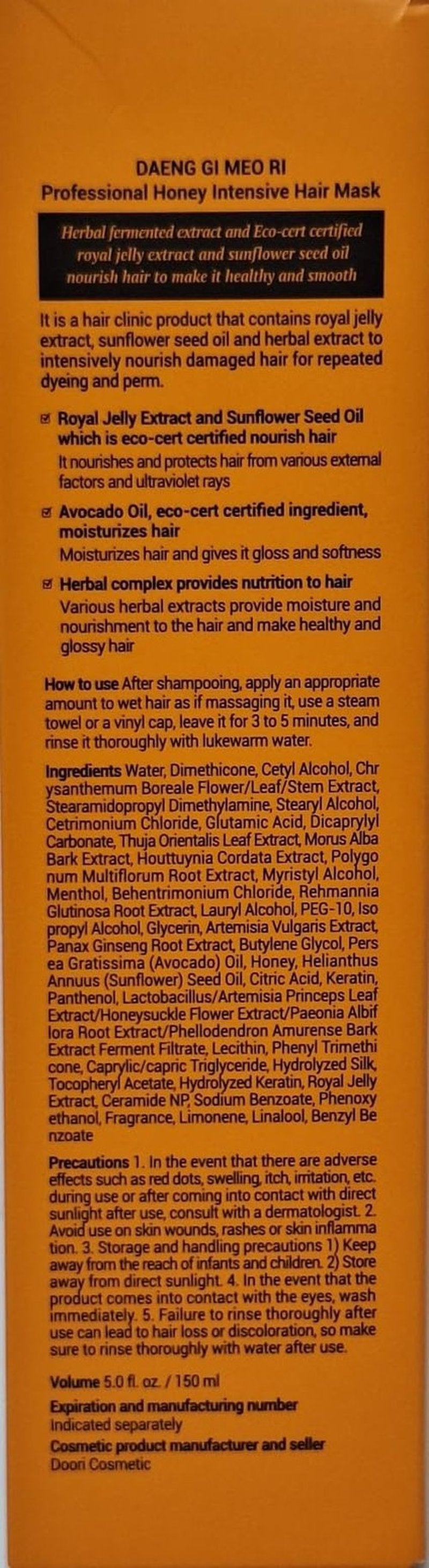 Daeng Gi Meo Ri - Professional Honey Intensive Hair Mask 5.07 FL OZ/ 150ml