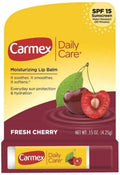 Carmex Lip Balm Stick - Cherry Flavor with SPF 15 - Convenient Pack of 2 for Hydrated Lips