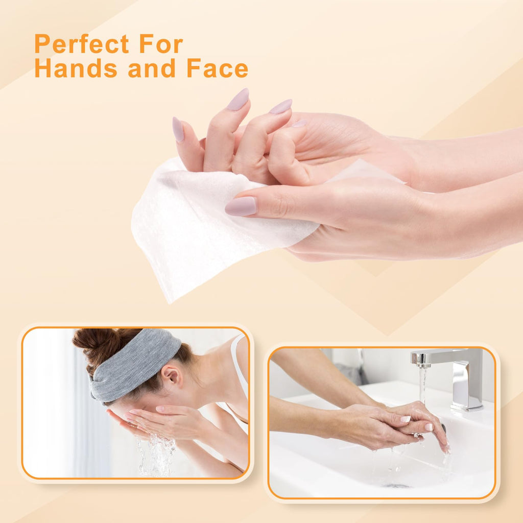 SLequipo Pack of 10 Face Hand Wipes, 100 wipes, Lemon Travel Wipes Bulk for Butt, Hands, Face Cleaning, Daily Use (10 Wipes Per Pack)