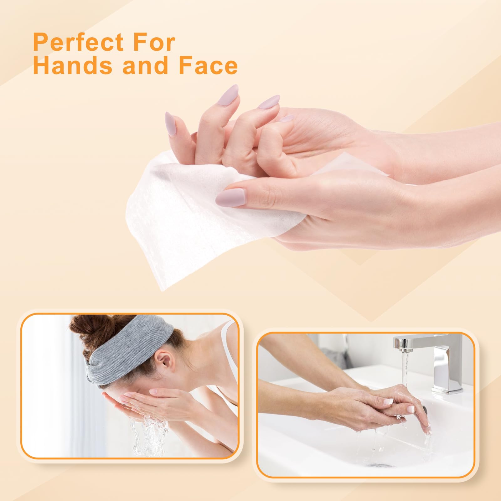 SLequipo Pack of 10 Face Hand Wipes, 100 wipes, Lemon Travel Wipes Bulk for Butt, Hands, Face Cleaning, Daily Use (10 Wipes Per Pack)