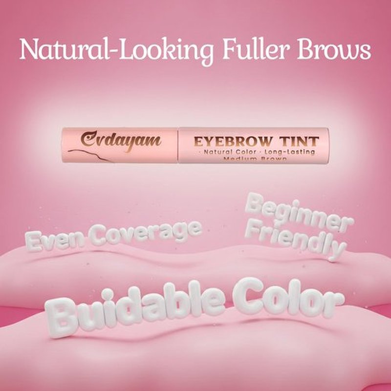 Regine Switzerland Eyebrow Tint & Gel - Smudge-Proof, Long-Lasting Color, Easy Application | Medium Brown