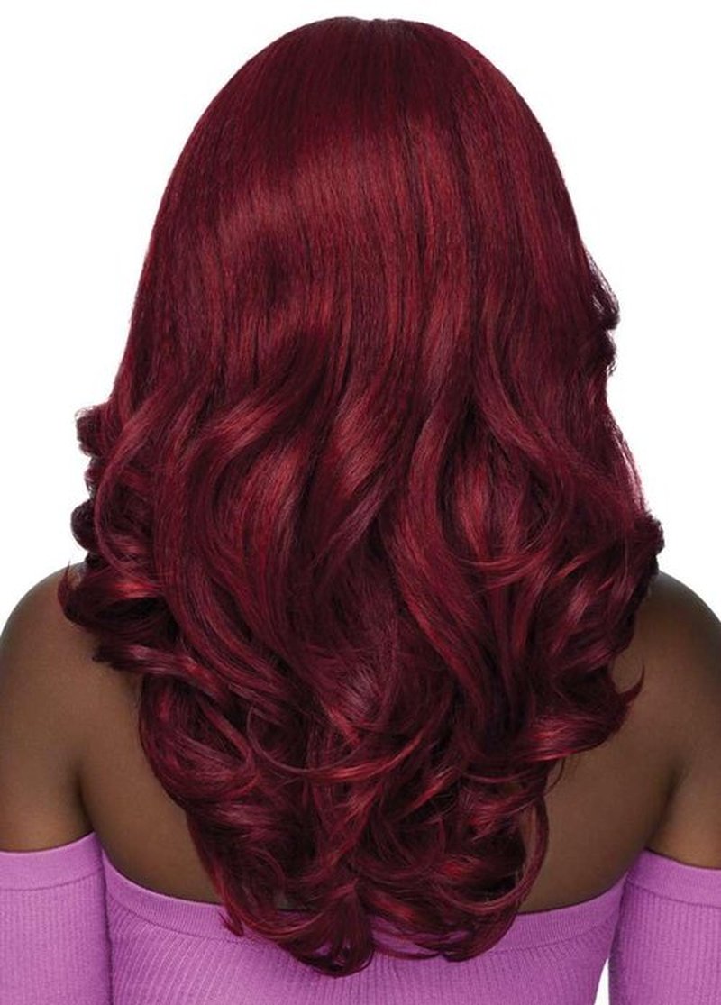 Outre Lace Front Wig - Perfect Hair Line 13X4 - Swoop Series - Swoop 2 (BURGUNDY FLAME)