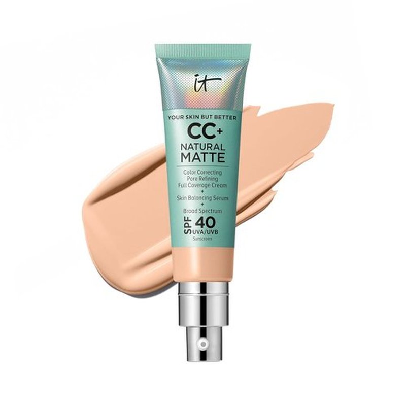 IT Cosmetics CC+ Cream - Natural Matte SPF 40 Foundation | Full Coverage, Shine Control, 24H Hydration - 1.08 fl oz