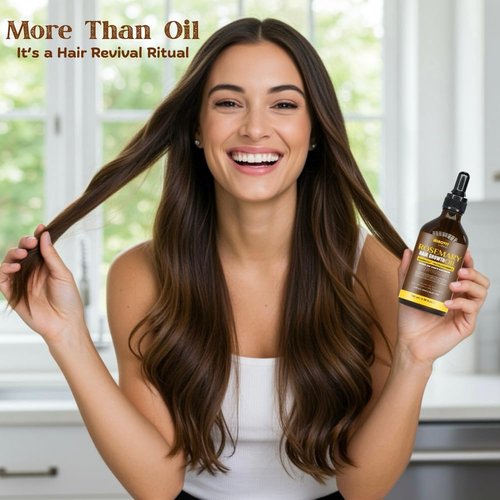 Gutaderme Rosemary Oil For Hair Growth (3.4 Fl Oz) Infused With Biotin, Vitamin E, Almond Oil & Coconut - Hair Strengthening, Nourishing & Volumizing
