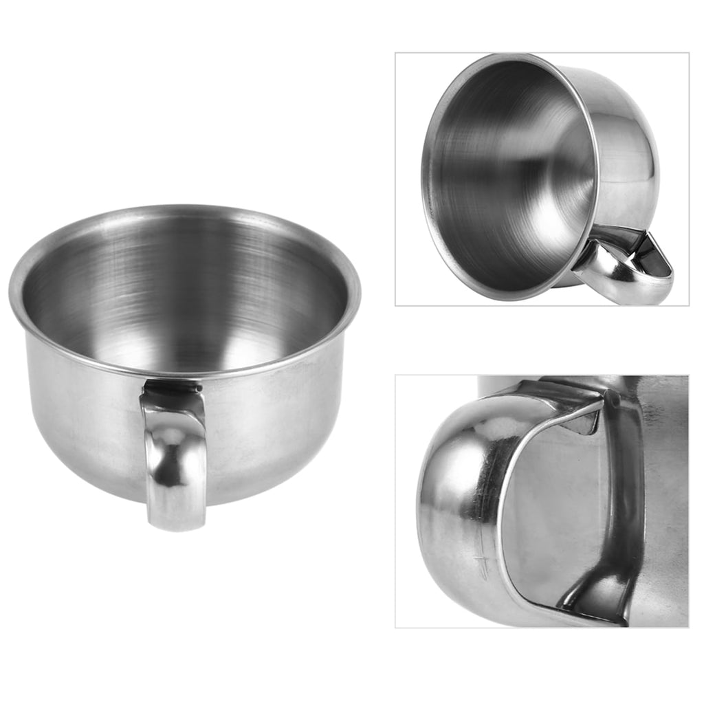 GBSCLOVER Stainless Steel Shaving Bowl, Lightweight Shaving Soap Bowl With Handle, Stylish Shave Bowl Suitable for Traditional and Modern Form of Shaving, 4.3 x 2.0in