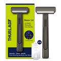THURLADY Dual-Blade Safety Razor with Pivoting Head, Matte Black