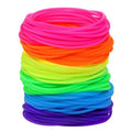Penta Angel Silicone Jelly Hair Tie Bracelet 120Pcs Adult Size Retro Solid Neon 80s Style Costume Wrist Band Elastics for Men Women Party Favors (120)