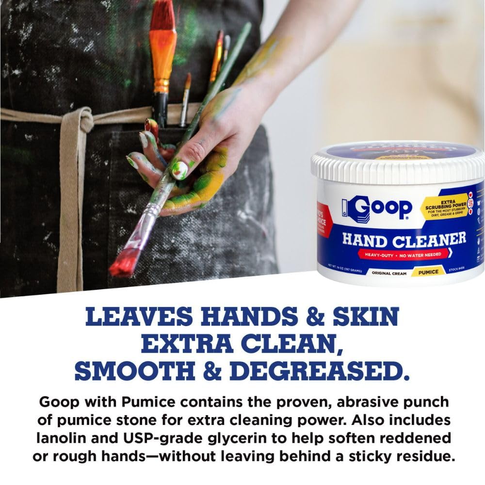GOOP Multi-Purpose Waterless Hand Cleaner with Pumice - 14 oz Can (Pack of 2)