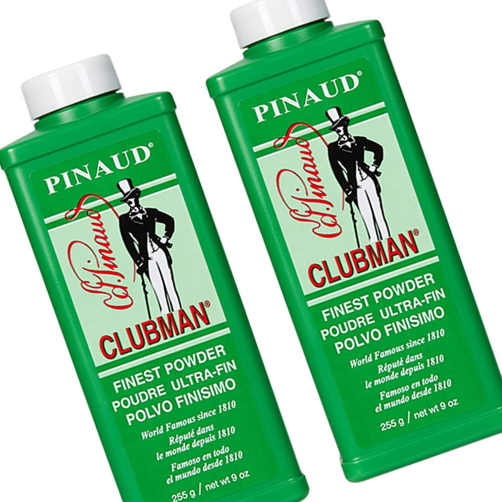 Clubman Pinaud Finest Powder, Classic White Powder for Men, Protection Against Sweat and Body Odor, 9 Oz X 2 Packs