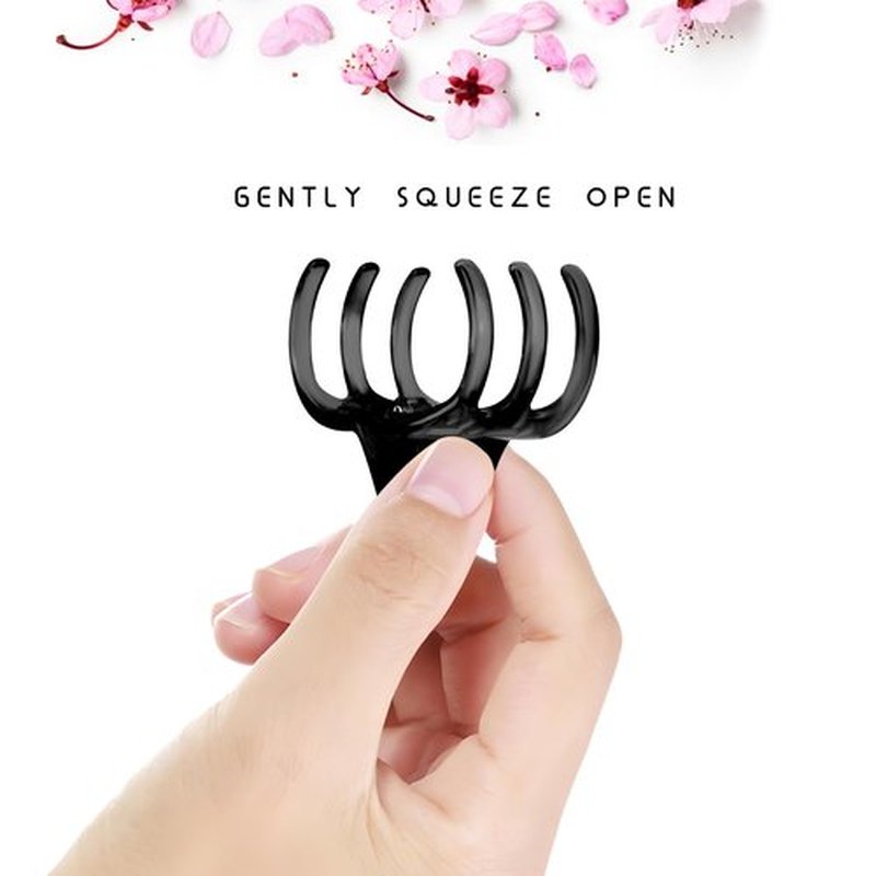 aelBael 6-Piece Hair Claw Clips-1.3 Inch Jaw Clips That Won't Let YourThick or Medium Hair Escape, Nonslip Wonders for Women and Girls' Hair Accessories Black