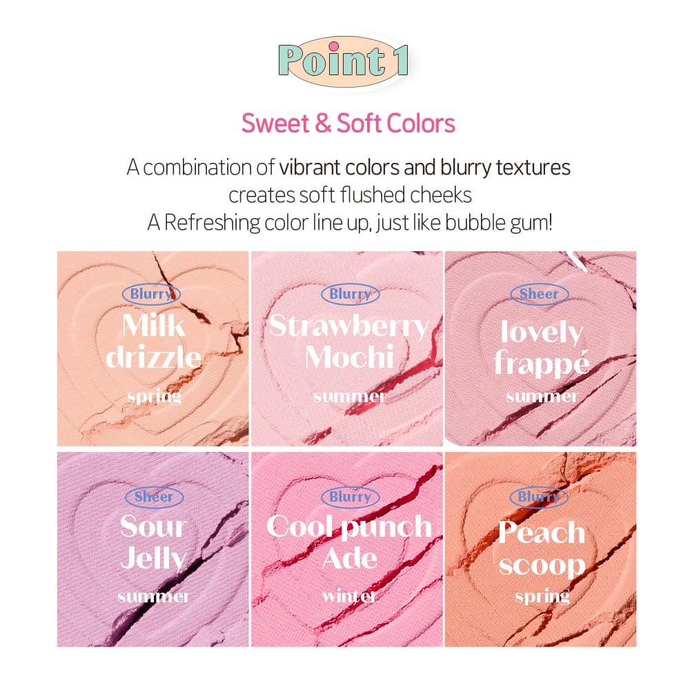 ETUDE Heart Pop Duo Blush, Sweet Beige Pink Cheek Colors, Natural Radiance & Glossy Finish, Layering Formula, Compact 0.2 oz – Lovely Frappe