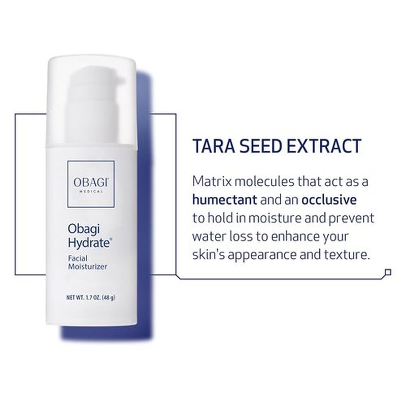Obagi Hydrate Facial Moisturizer - Non-Comedogenic, All-Day Hydration with Tara Seed Extract & Shea Butter