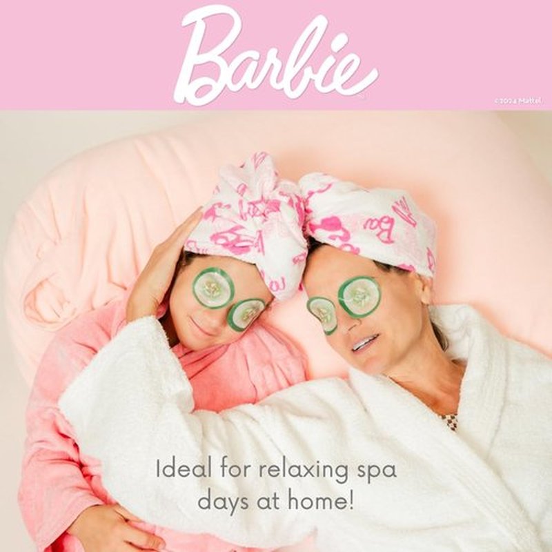 Barbie Microfiber Hair Towel Wrap Turban for Bath/Beauty/Travel for Straight, Wavy & Curly Hair, 2 Pack, (Officially Licensed Product) by Franco