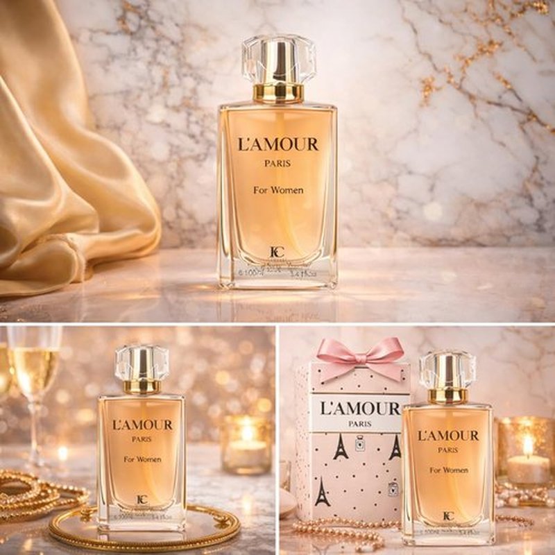 L’Amour Paris 3-Piece Perfume Set - Long-Lasting Eau de Parfum Collection | Romantic Floral & Sweet Fragrances
