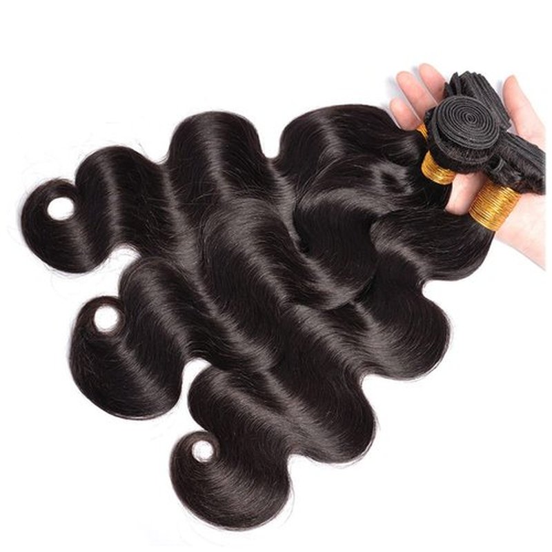 Body Wave Bundles Human Hair Natural Black Color Unprocessed Brazilian Virgin Hair 12 14 16 Inch Color #1b Bundles Human Hair