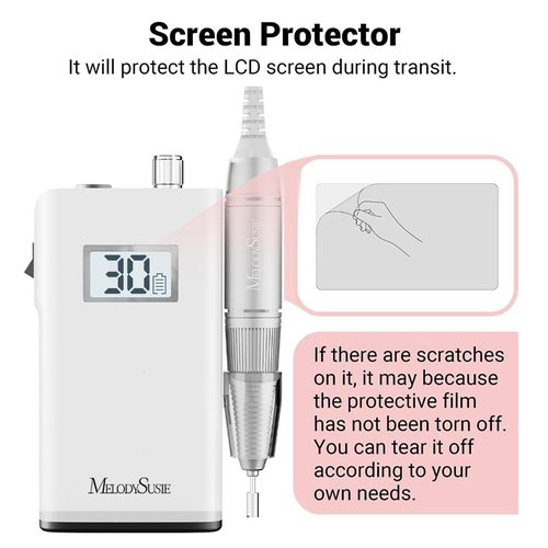 MelodySusie Entry-Level Clip-On Rechargeable Nail Drill, SC320H 30000RPM Popular Classic E-File with LCD Display for Manicure Shaping & Gel Removal, Perfect for Training, Nail Art Practice & Home Use