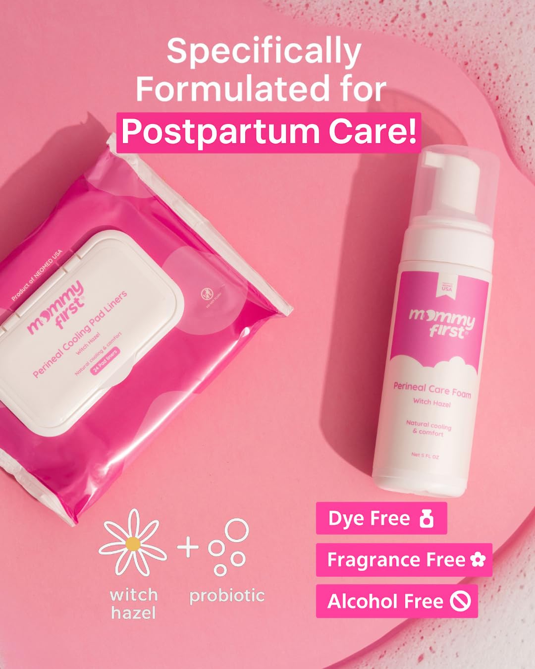 Mommy First® Postpartum Essentials Recovery Kit – Next-Gen Perineal Ice Packs, Alcohol-Free Witch Hazel Healing Foam and Liners, Upside Down Peri Bottle & Postpartum Underwear for Postpartum Recovery
