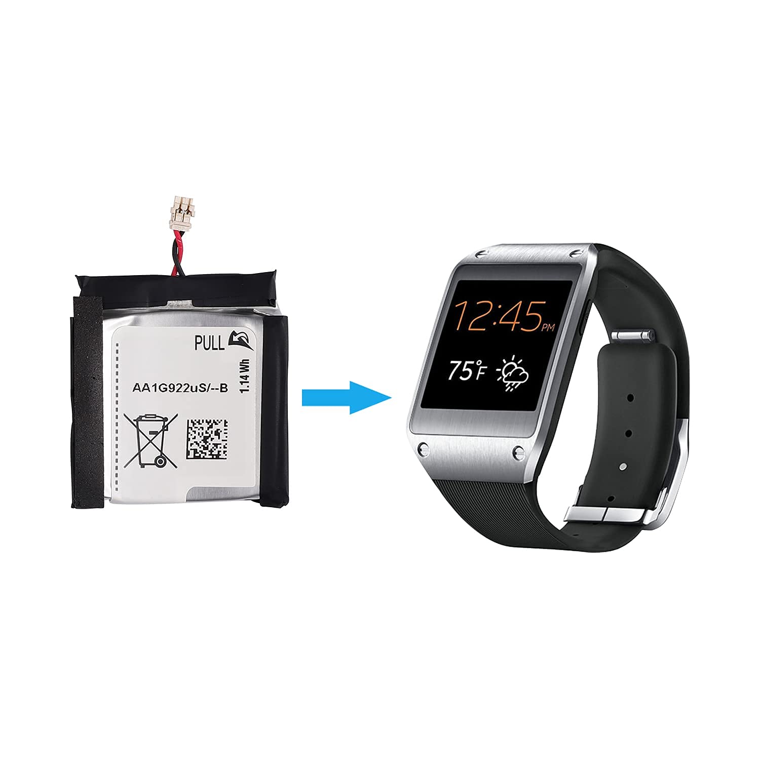 Duotipa Battery EB-BR750ABE Compatible with Galaxy Gear S R750 SM-R750