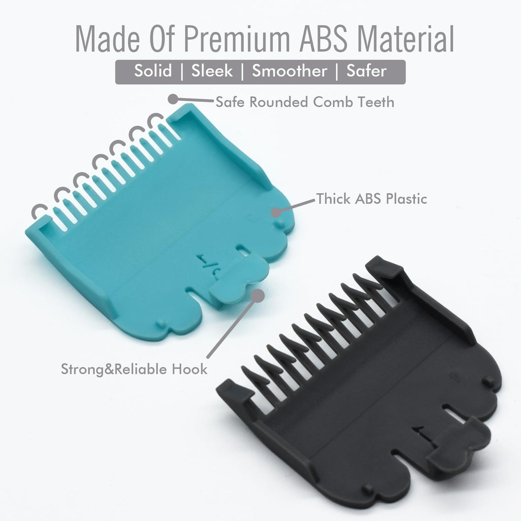 2 Pieces Professional Hair Clipper Attachment Guard Guide Combs, 1/16", 1/8", 1.5MM, 3MM Compatible with Wahl Standard Full-Sizes Magic Clip Senior 8148 1919 Hair Clippers (Multi-Color)