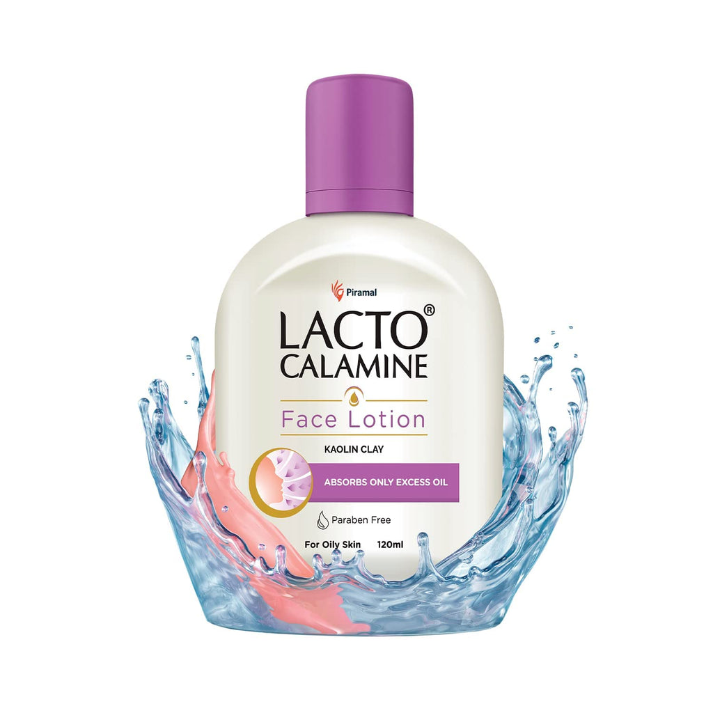 Lacto Calamine Face Moisturizing Lotion for Combination to Normal Skin | Excess Oil Absorbing & Pore Refining Moisturizer, Advanced Ceramides Complex | 4.06 Fl Oz (120ml)