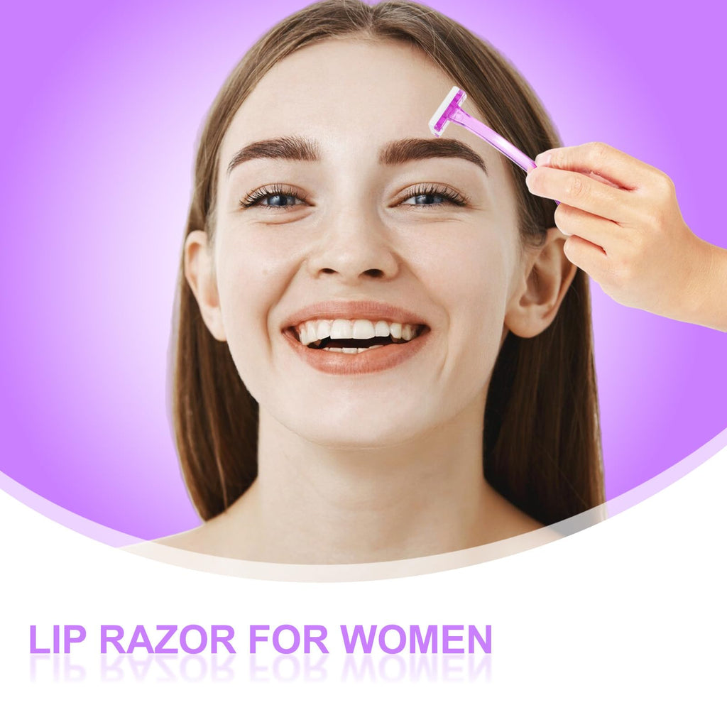 12 PCS Small Eyebrow Razors, Mini Face Shavers Facial Hair Removal Eye Brow Razors Microblades Eyebrow Shaper Beauty Tools Accessories for Women Men Use (Purple)
