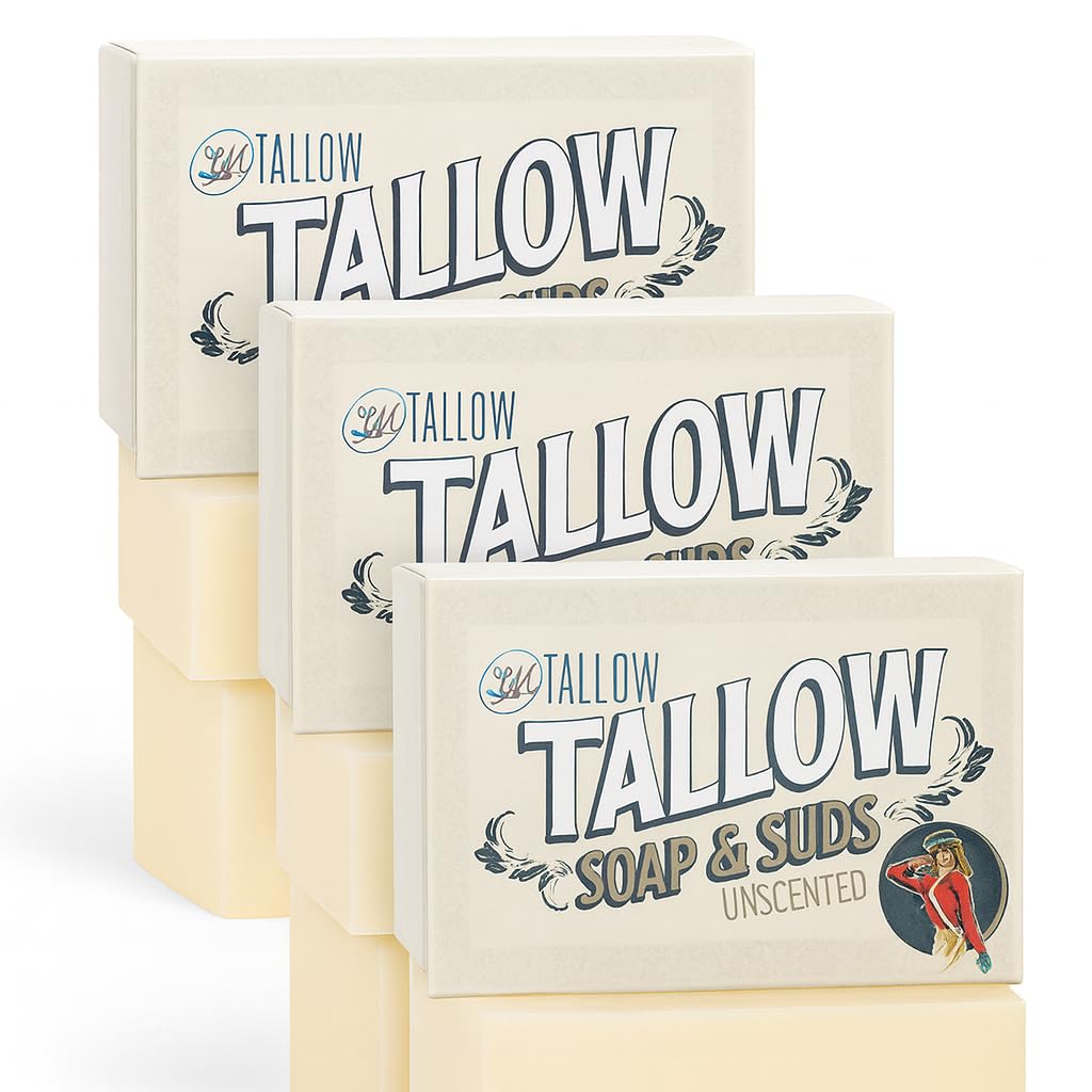Pure Beef Tallow Soap Bar 3 Pack