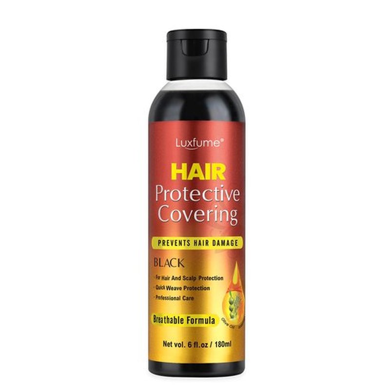 Luxfume Quick Weave Protective Shield, Weave Glue for Quick Dry, Hair Protective Liquid Cap for Hair and Scalp Protection, Easy to Apply and Comfortable (6.oz,Black)