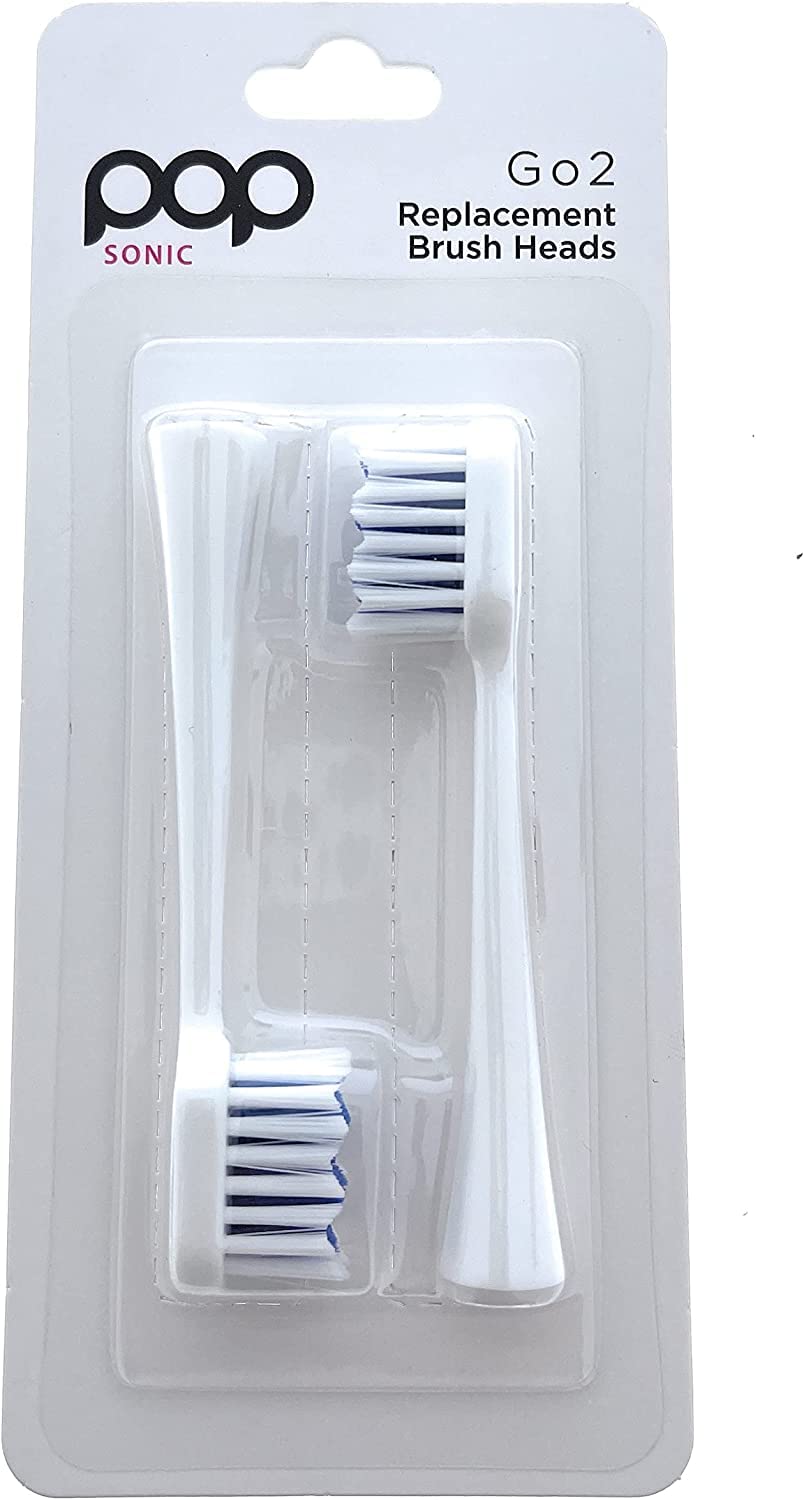 6-Pack Pop Sonic Replacement Toothbrush Heads - Compatiable w/Go Plus - Toothbrush Head w/Super Soft Dupont Tynex Nylon Bristles