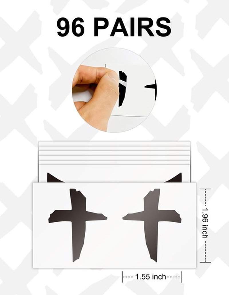 96 Pairs Sports Eye Black Stickers, Sports Eyeblack Stickers Breathable Eye Strips for Baseball Football Softball Lacrosse Fans on Game Day