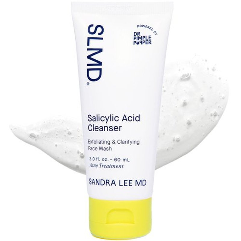 SLMD by Dr. Pimple Popper - Salicylic Acid Cleanser (2 fl oz) Exfoliating Gel Cleanser Face Wash Acne-Prone Skin - Face Wash Helps Reduce the Appearance of Blackheads & Whiteheads