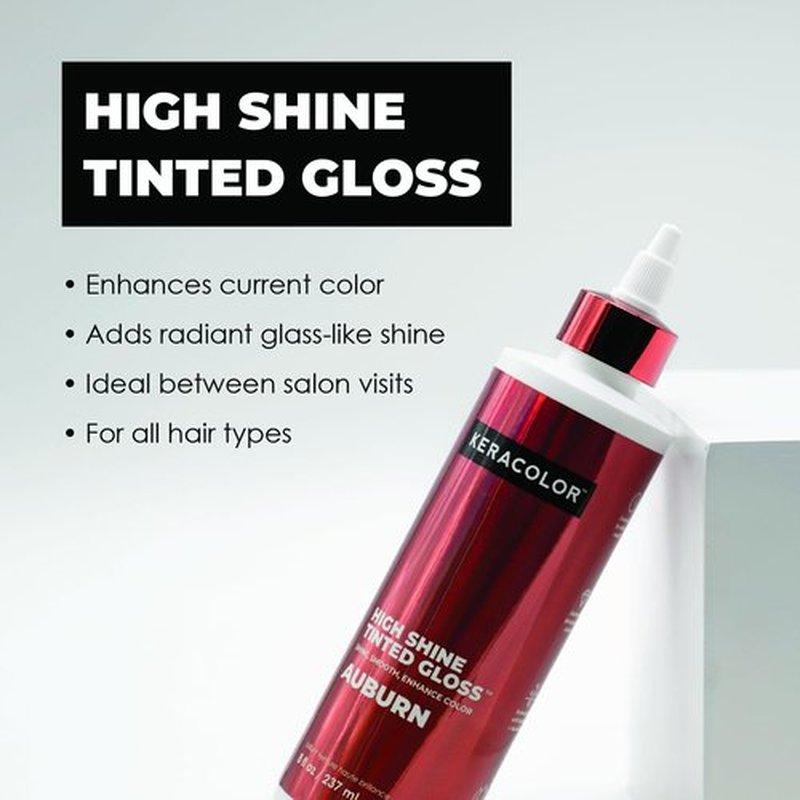 Keracolor High Shine Tinted Hair Gloss - Sheer Auburn In-Shower Color-Enhancing Treatment | 8 Fl Oz
