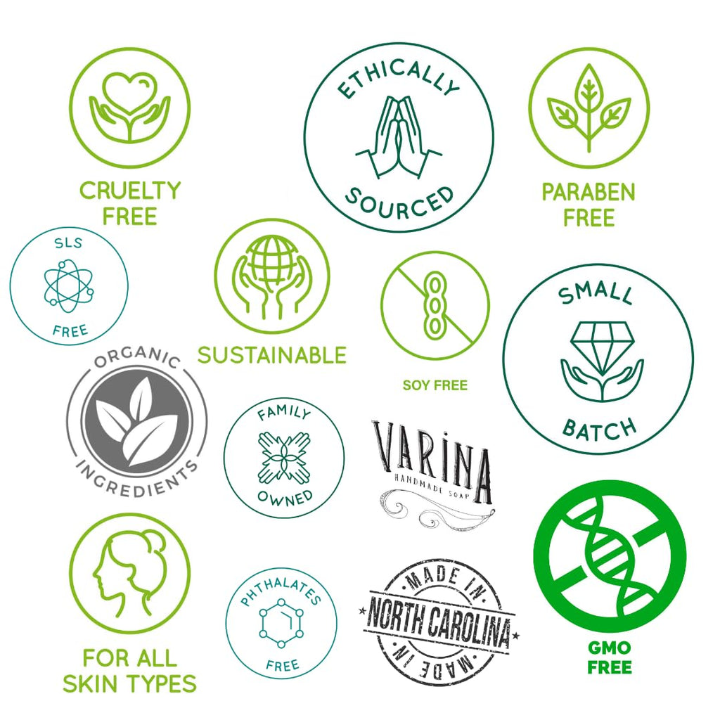 Varina Organic Earthy Scents Bar Soap - Gentle Cleansing for Sensitive Skin, Experience Healthy and Glowing Skin