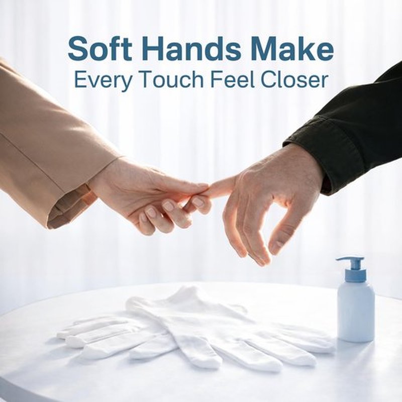 8Pairs (16Pcs) White Cotton Moisturizing Gloves for Dry Hands, Reusable Overnight Sleeping Hand Mask, Soft Breathable Gloves for Women and Men