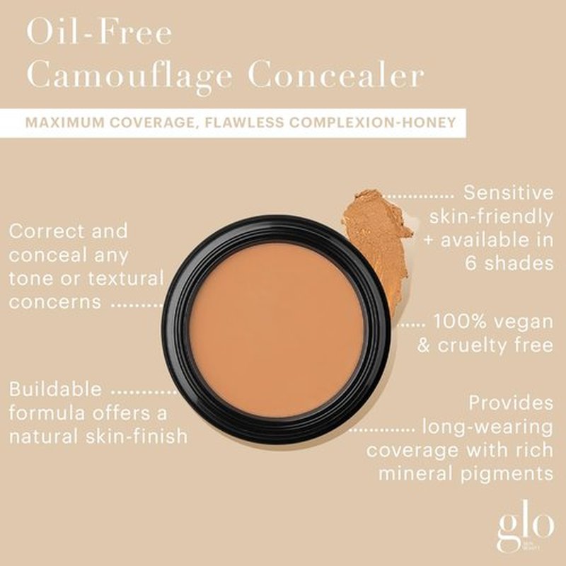 Glo Skin Beauty Oil-Free Camouflage Concealer - Correct Imperfections & Dark Spots | Nourishing Makeup (Honey)