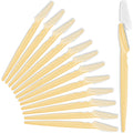 HFATMOS 12 Pcs Eyebrow Razors, Face Razors Multipurpose, Exfoliating Dermaplaning Tools, Eyebrow Trimmers Shaver with Protective Cover, Facial Hair Removal for Women Men Body Use (Yellow)