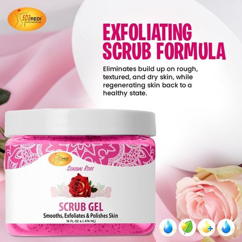 SPA REDI Exfoliating Scrub Gel – Dual-Action Pedicure Treatment for Callus Removal & Hydration, The One-Step Pedi Transformation for a 'Wow' Transformation Without Irritation 16 Oz