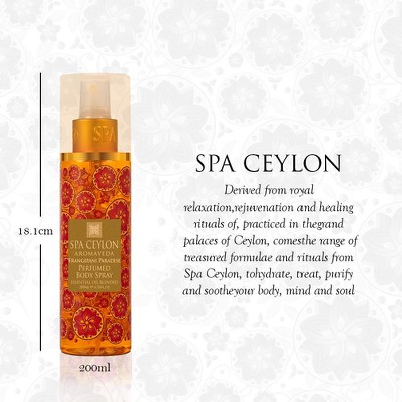 SPA CEYLON Frangipani Paradise Body Spray - Tropical Floral Fragrance Mist with Frangipani & Jasmine