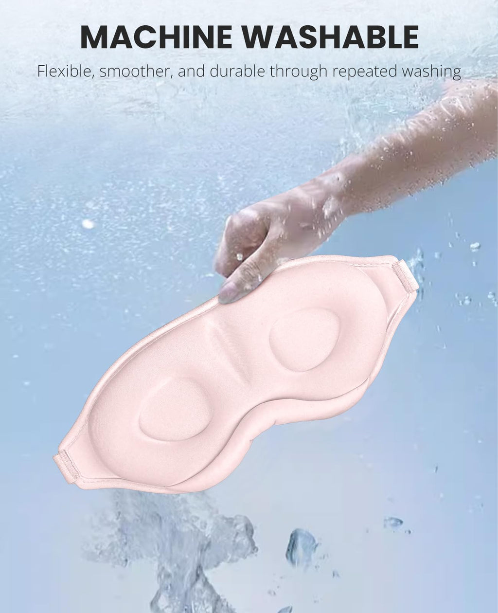 Gizmolet Sleep Mask for Side Sleeper Women Men, Light Blocking Eye Mask for Sleeping, 3D Contoured Cup Sleeping Mask for Zero Eye Pressure, with Adjustable Elastic Strap for Sleep Travel, Pink