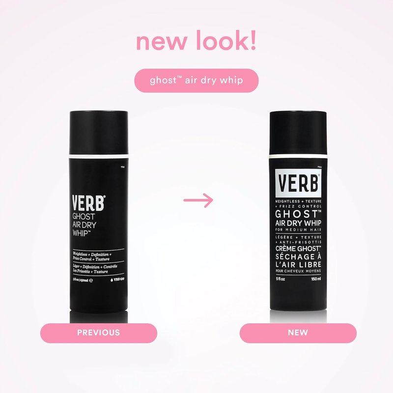 VERB Ghost Air Dry Whip - Weightless Styling Cream with Moringa Oil - Anti-Frizz Hydration & Texture | Vegan, Paraben-Free