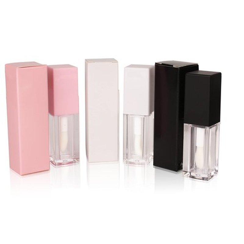 25pcs 25 * 25 * 86mm Craft paper box for lip gloss 350gms lipstick packing box for lipgloss tubes(pink paper box 25pcs) (Pink)