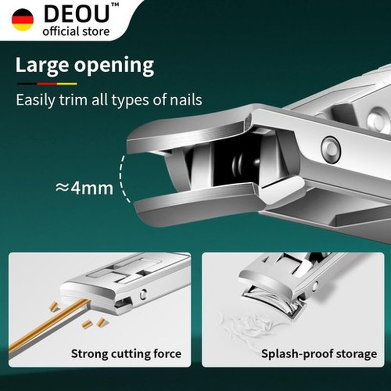 DEOU Folding Ultra-Thin Nail Clippers, Newly Upgraded Anti-Splash mini Stainless Steel Manicure Tool, take with You When Traveling, own Nail File, Men's and Women's Gifts (Nail Clippers + Gift Box)